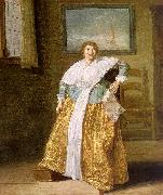 Dirck Hals Seated Woman with a Letter oil painting